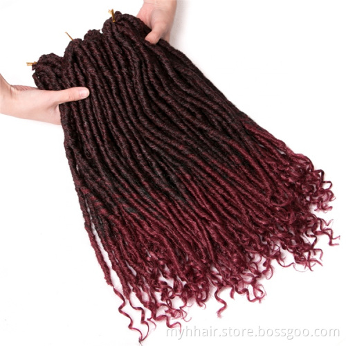 Crochet Faux locs Curly Braids Hair Extensions 18 inch synthetic hair Jumbo Dreads Hairstyle Ombre Crochet Braids